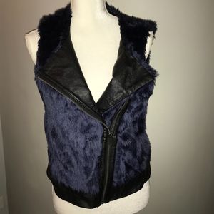 Sanctuary Vegan Fur Sleeveless Zip Up Trendy Vest